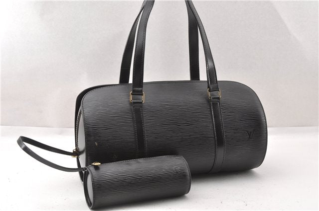Authentic Louis Vuitton Epi Soufflot Hand Bag Black M52222 LV K4647