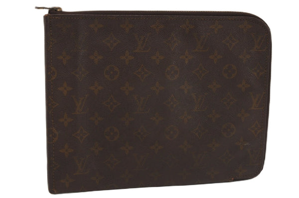 Authentic Louis Vuitton Monogram Poche Documents Document Case Old Model K4650