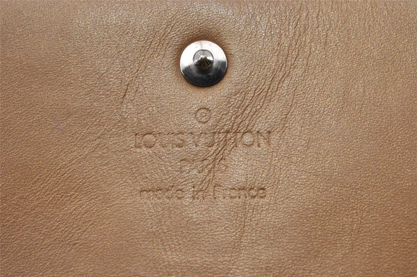 Auth Louis Vuitton Vernis Porte Monnaie Billets Cartes Credit Wallet Beige K4658