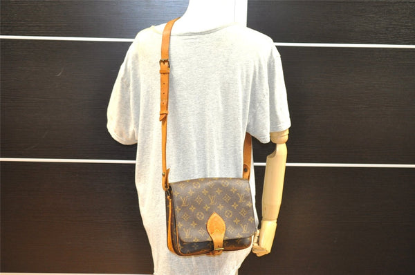 Authentic Louis Vuitton Monogram Cartouchiere MM M51253 Shoulder Cross Bag K4662