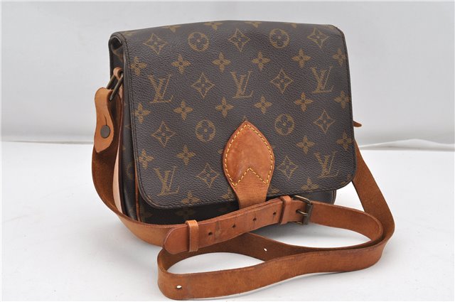 Authentic Louis Vuitton Monogram Cartouchiere MM M51253 Shoulder Cross Bag K4662