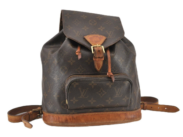 Authentic Louis Vuitton Monogram Montsouris MM Backpack M51136 LV K4665