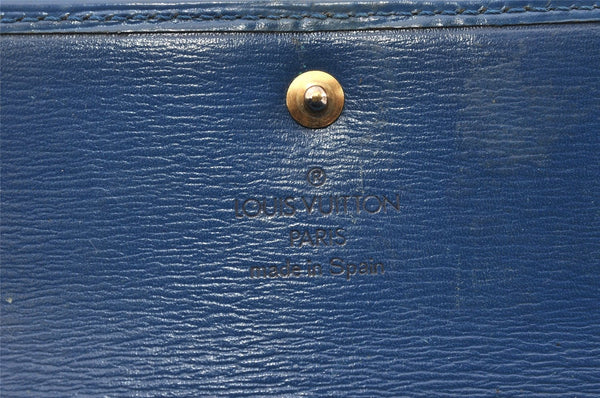 Auth Louis Vuitton Epi Porte Tresor International Wallet Blue M63385 LV K4669