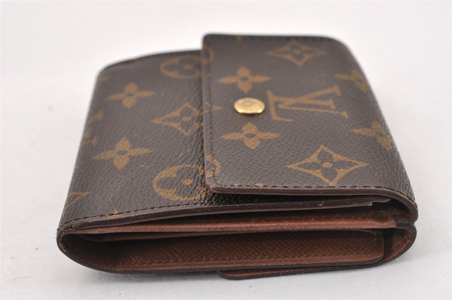 Authentic Louis Vuitton Monogram M61652 Porte Monnaie Billet Carte Credit K4673