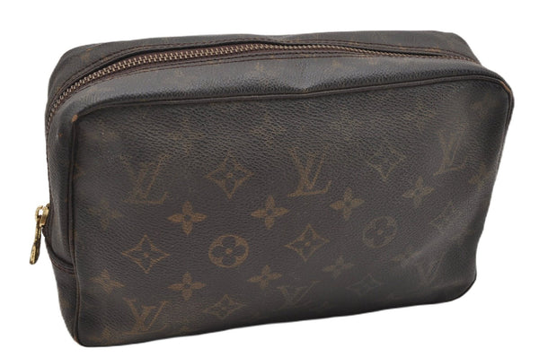 Auth Louis Vuitton Monogram Trousse Toilette 23 Clutch Hand Bag M47524 LV K4678