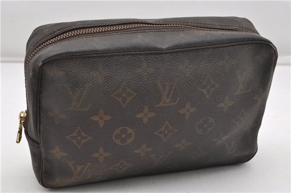 Auth Louis Vuitton Monogram Trousse Toilette 23 Clutch Hand Bag M47524 LV K4678