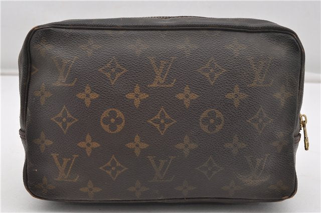 Auth Louis Vuitton Monogram Trousse Toilette 23 Clutch Hand Bag M47524 LV K4678