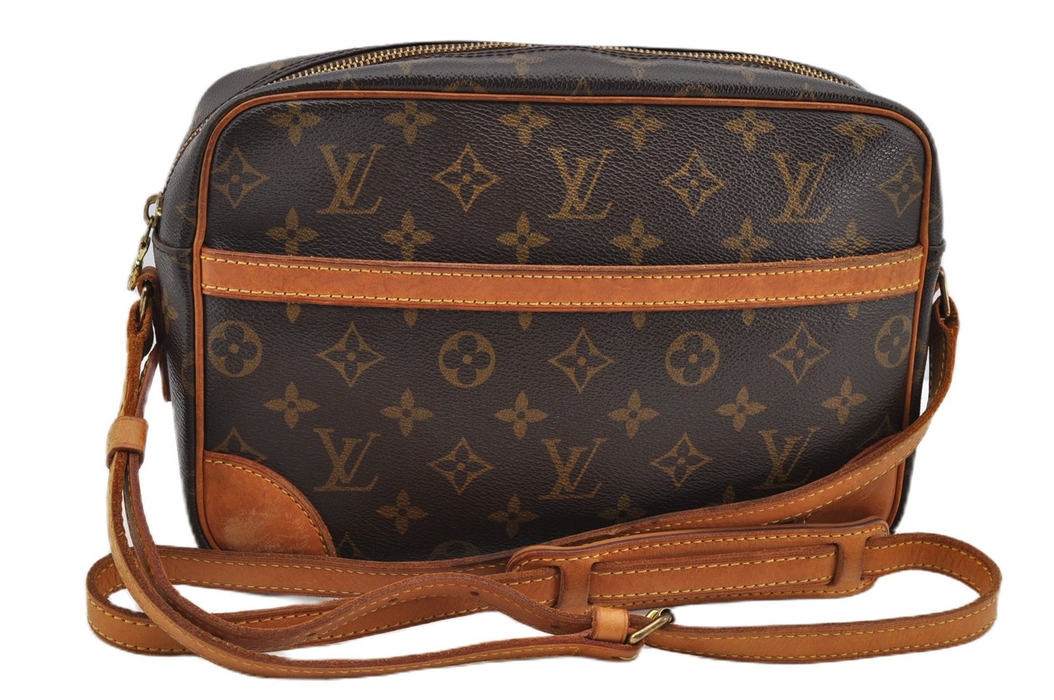 Authentic Louis Vuitton Monogram Trocadero 27 Shoulder Cross Bag M51274 LV K4679