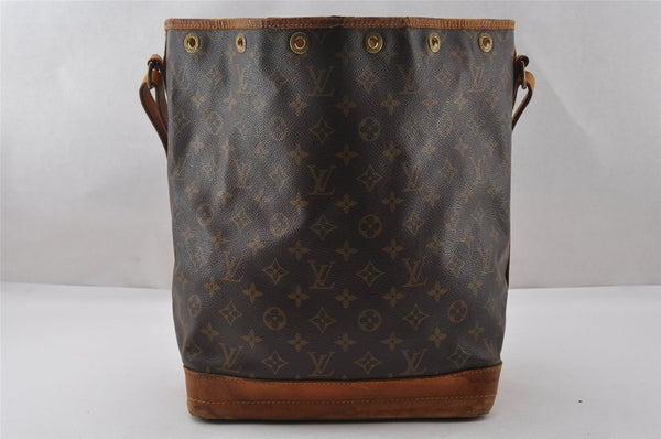 Authentic Louis Vuitton Monogram Noe Shoulder Drawstring Bag M42224 LV K4680