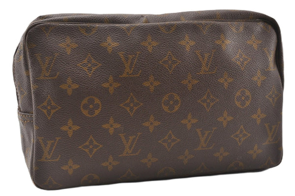 Auth Louis Vuitton Monogram Trousse Toilette 28 Clutch Hand Bag Old Model K4684