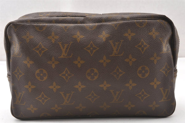 Auth Louis Vuitton Monogram Trousse Toilette 28 Clutch Hand Bag Old Model K4684