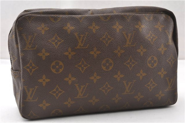 Auth Louis Vuitton Monogram Trousse Toilette 28 Clutch Hand Bag Old Model K4684