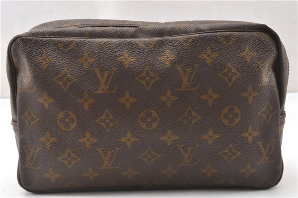 Auth Louis Vuitton Monogram Trousse Toilette 28 Clutch Hand Bag Old Model K4684