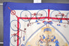 Authentic HERMES Carre 90 Scarf "LES BECANES" Silk Blue K4687