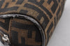 Authentic FENDI Zucca Vintage Pouch Purse Canvas Leather Brown Junk K4690