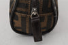 Authentic FENDI Zucca Vintage Pouch Purse Canvas Leather Brown Junk K4690