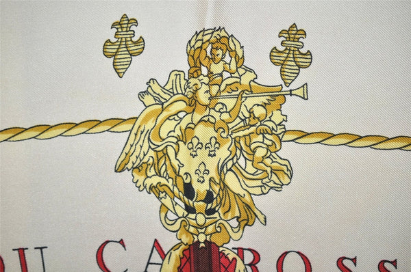 Authentic HERMES Carre 90 Scarf "VUE DU CARROSSE DE LA GALERE" Silk Purple K4691