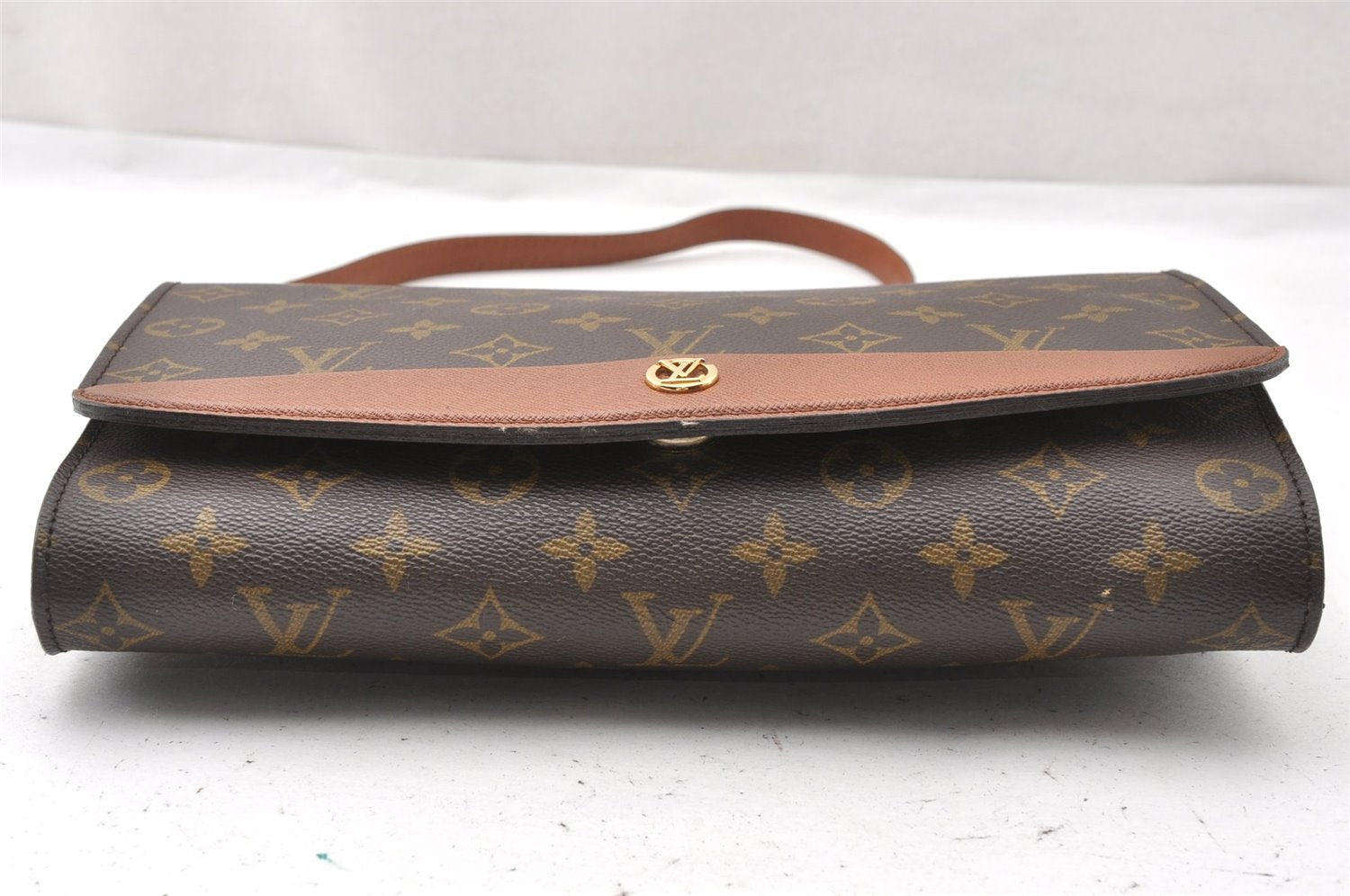 Authentic Louis Vuitton Monogram Bordeaux M51797 2Way Shoulder Clutch Bag K4694