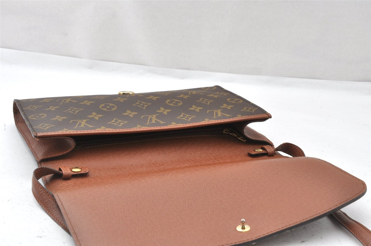 Authentic Louis Vuitton Monogram Bordeaux M51797 2Way Shoulder Clutch Bag K4694