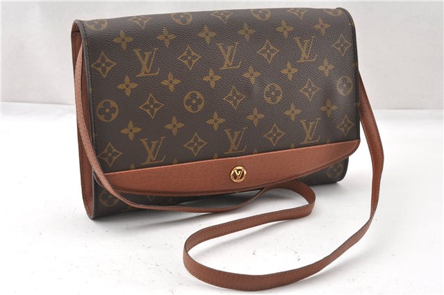 Authentic Louis Vuitton Monogram Bordeaux M51797 2Way Shoulder Clutch Bag K4694
