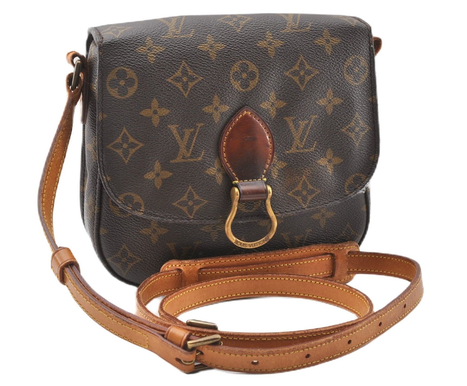 Auth Louis Vuitton Monogram Saint Cloud MM M51243 Shoulder Cross Bag Junk K4698
