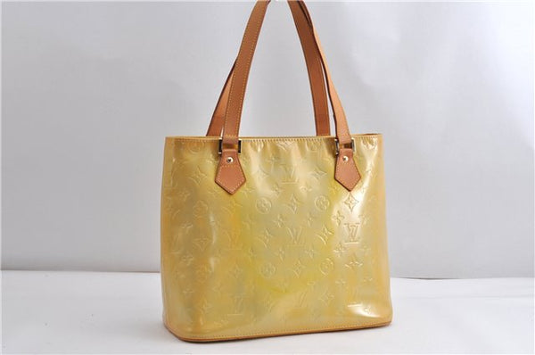 Authentic Louis Vuitton Vernis Houston Shoulder Hand Bag Yellow M91053 LV K4699