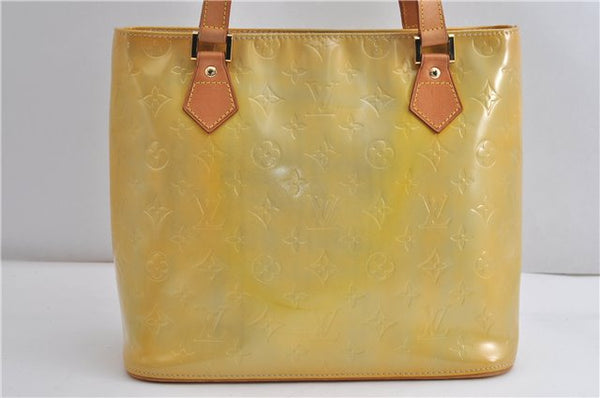 Authentic Louis Vuitton Vernis Houston Shoulder Hand Bag Yellow M91053 LV K4699