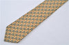 Authentic HERMES Tie Necktie Parrot Pattern Silk 7167FA Yellow K4703