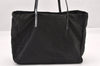 Authentic FENDI Vintage Zucca Shoulder Tote Bag Nylon Leather Black K4705