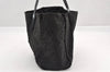 Authentic FENDI Vintage Zucca Shoulder Tote Bag Nylon Leather Black K4705