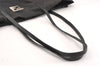 Authentic FENDI Vintage Zucca Shoulder Tote Bag Nylon Leather Black K4705