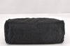 Authentic FENDI Vintage Zucca Shoulder Tote Bag Nylon Leather Black K4705