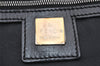 Authentic FENDI Vintage Zucca Shoulder Tote Bag Nylon Leather Black K4705