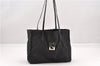 Authentic FENDI Vintage Zucca Shoulder Tote Bag Nylon Leather Black K4705