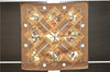 Authentic HERMES Petit Carre 40 Scarf Handkerchief "DU POLO" Silk Brown K4706