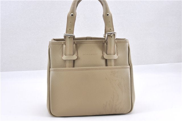 Authentic BURBERRY Vintage Leather Shoulder Hand Bag Purse Beige K4708