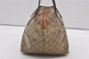 Authentic GUCCI GG Crystal Shoulder Tote Bag PVC Leather 131228 Gold K4715