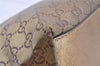 Authentic GUCCI GG Crystal Shoulder Tote Bag PVC Leather 131228 Gold K4715