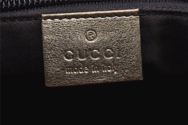 Authentic GUCCI GG Crystal Shoulder Tote Bag PVC Leather 131228 Gold K4715