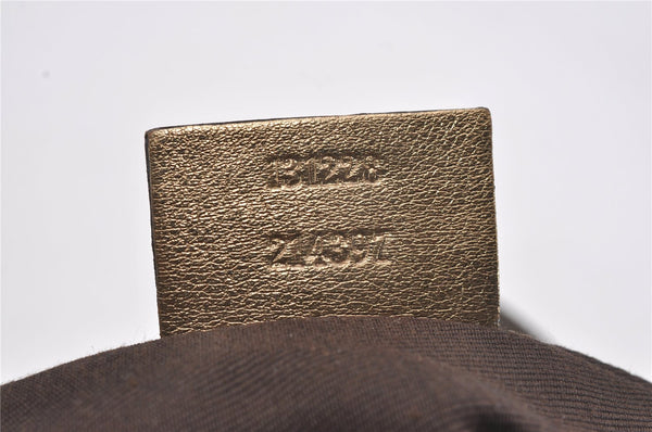 Authentic GUCCI GG Crystal Shoulder Tote Bag PVC Leather 131228 Gold K4715