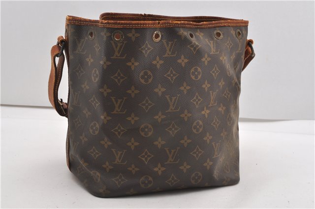 Authentic Louis Vuitton Monogram Petit Noe M42226 Shoulder Drawstring Bag K4718