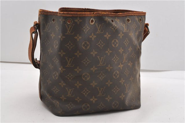 Authentic Louis Vuitton Monogram Petit Noe M42226 Shoulder Drawstring Bag K4718