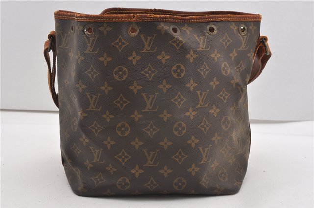 Authentic Louis Vuitton Monogram Petit Noe M42226 Shoulder Drawstring Bag K4718