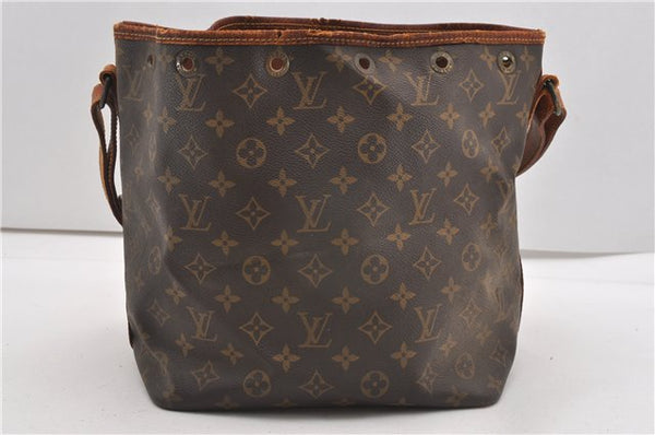 Authentic Louis Vuitton Monogram Petit Noe M42226 Shoulder Drawstring Bag K4718