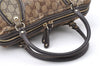Authentic GUCCI GG Crystal Hand Boston Bag PVC Leather 223962 Brown K4722