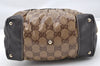 Authentic GUCCI GG Crystal Hand Boston Bag PVC Leather 223962 Brown K4722
