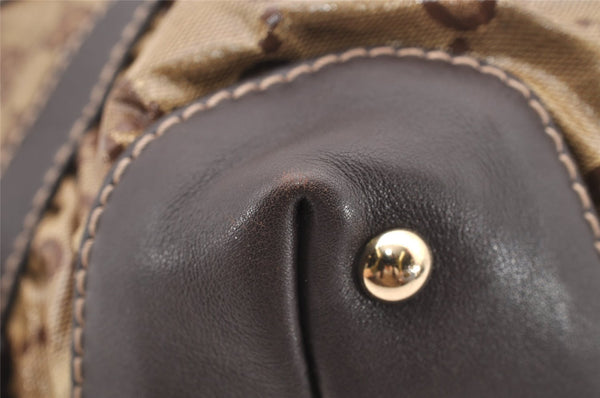 Authentic GUCCI GG Crystal Hand Boston Bag PVC Leather 223962 Brown K4722