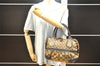 Authentic GUCCI GG Crystal Hand Boston Bag PVC Leather 223962 Brown K4722