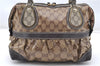 Authentic GUCCI GG Crystal Hand Boston Bag PVC Leather 223962 Brown K4722