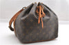 Authentic Louis Vuitton Monogram Petit Noe M42226 Shoulder Drawstring Bag K4725